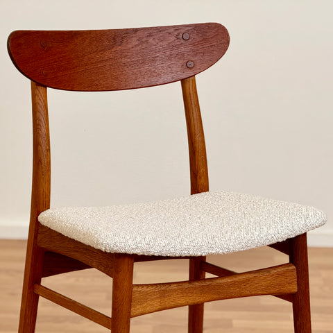 Single chair in teak & solid oak