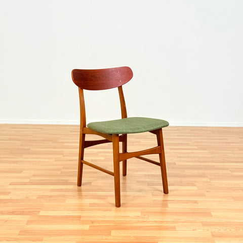 Danish set of 6 dining chairs in teak and beech