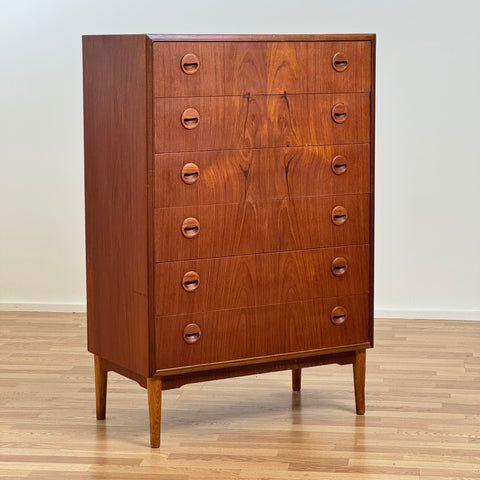 Chest of drawers by Kai Kristiansen, teak, Denmark, 1950-60s.