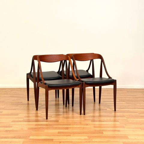 Set of 4 dining chairs in teak by Johannes Andersen for Uldum, 1950s-60s, Denmark