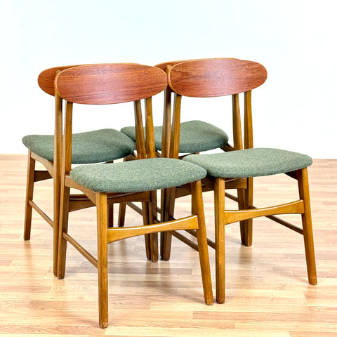 Set of 4 dining chairs in teak and beech, 1960s, Ikea "BOEL"