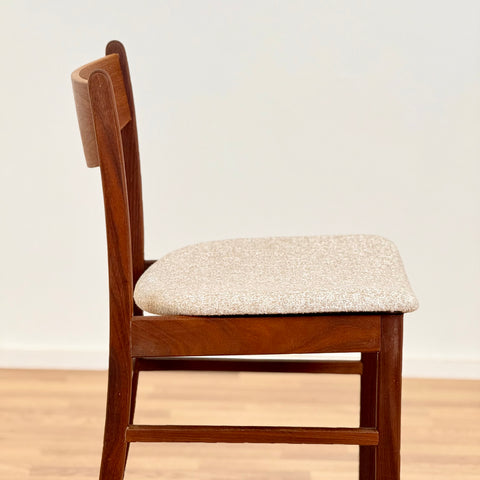 Single dining chair in walnut and teak