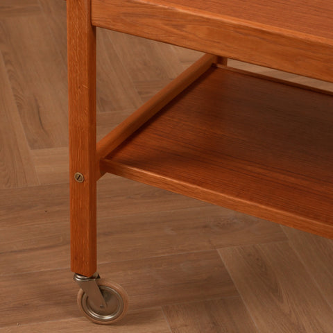 Swedish serving trolley in teak & oak
