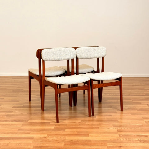 Set of 4 dining chairs in teak by B. Rasmussen for Thorso Mobelfabrik, 1950s-60s, Denmark