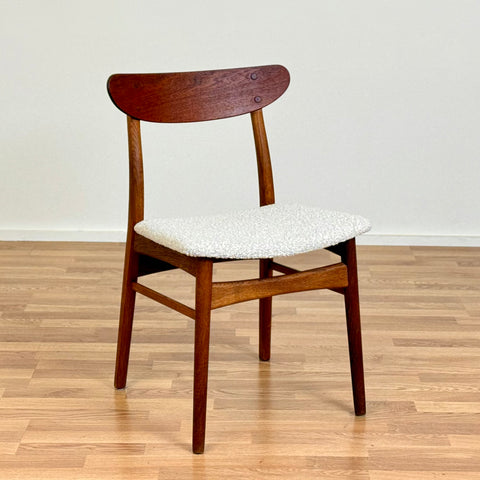 Single chair in teak & solid oak