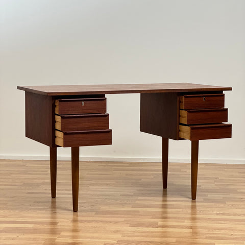 Writing desk in teak, Denmark, 1950s-60s.