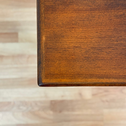 Dining table with 2 ext, Denmark, stained teak