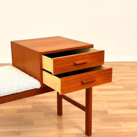 Hall bench in teak, 1950s-60s, Sweden