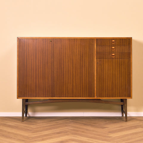 Swedish highboard in mahogany and beech