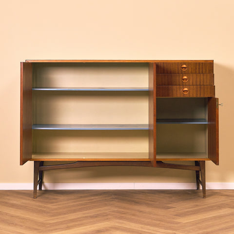 Swedish highboard in mahogany and beech