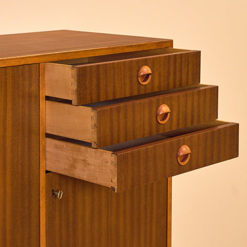 Swedish highboard in mahogany and beech