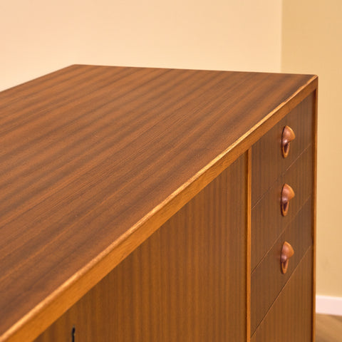 Swedish highboard in mahogany and beech