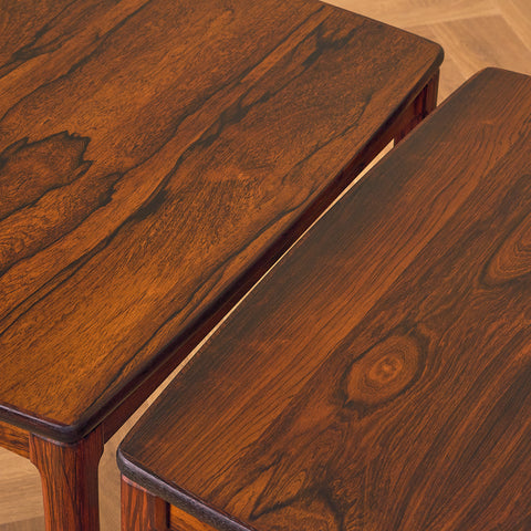 Swedish side table in Santos rosewood by Alberts, Tibro