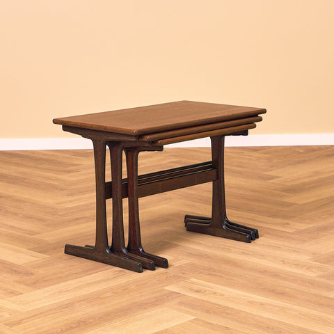 Danish set of nest of tables in mahogany