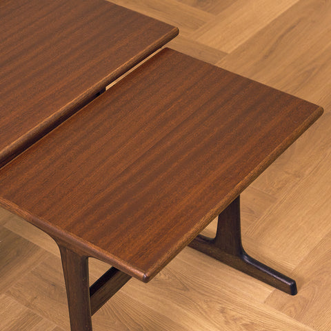 Danish set of nest of tables in mahogany