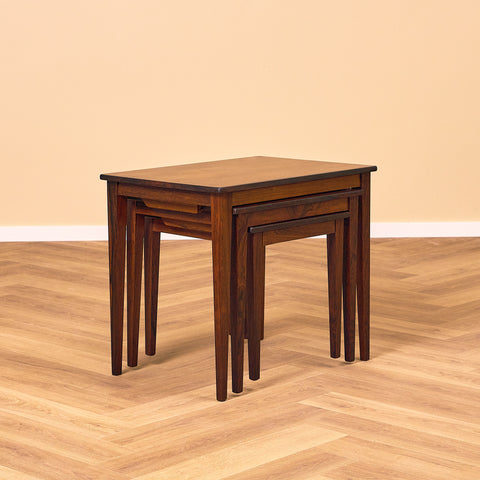 Danish set of nest of tables in Santos rosewood