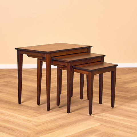 Danish set of nest of tables in Santos rosewood