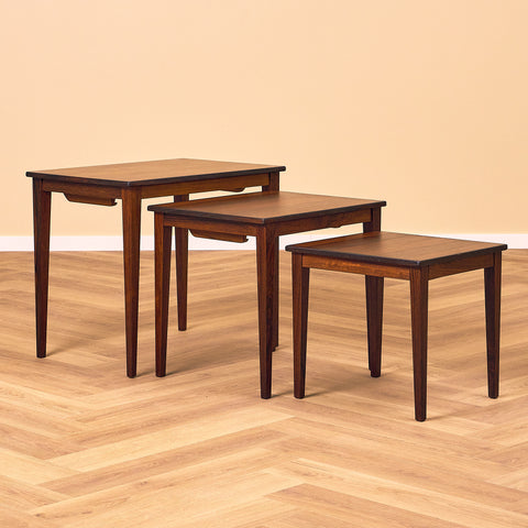 Danish set of nest of tables in Santos rosewood