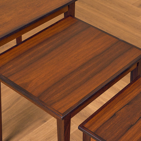 Danish set of nest of tables in Santos rosewood