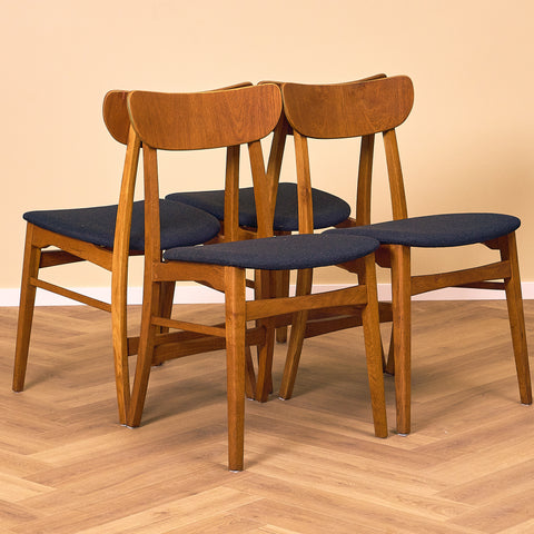 Danish dining chairs in teak & oak by Farstrup