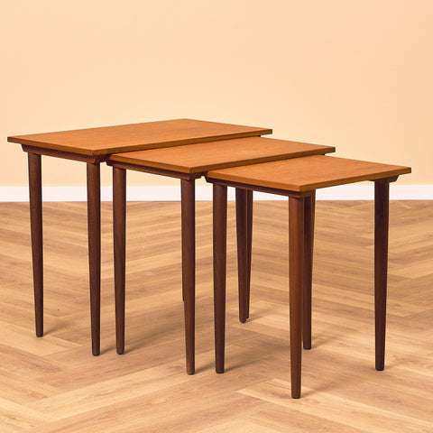 Swedish set of nest of tables in teak