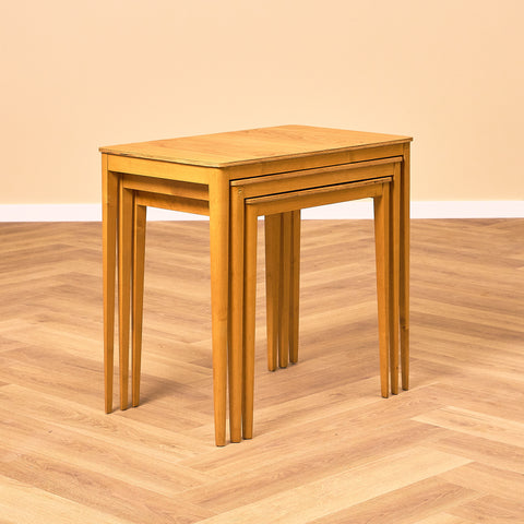 Swedish set of nest of tables in birch