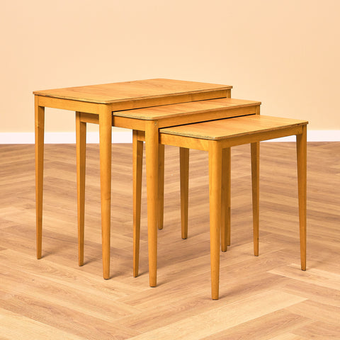 Swedish set of nest of tables in birch