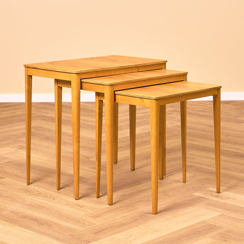 Swedish set of nest of tables in birch