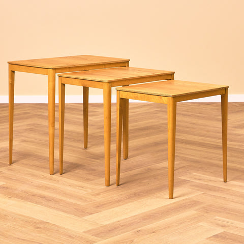 Swedish set of nest of tables in birch