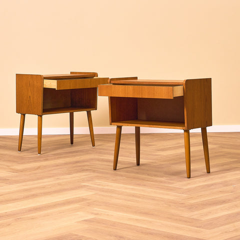 Swedish bedside tables in teak