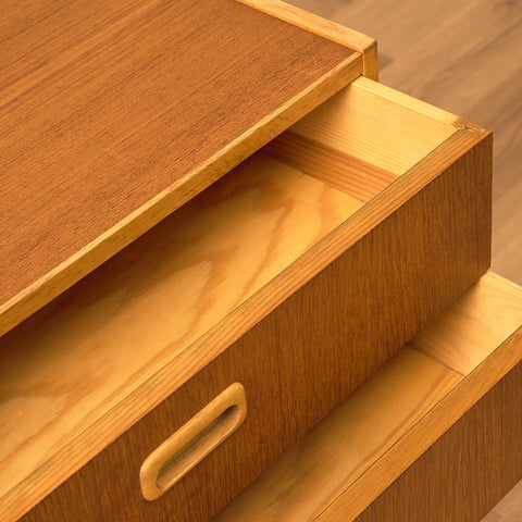 Swedish side table in teak & oak