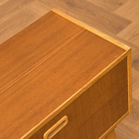 Swedish side table in teak & oak