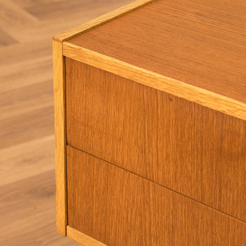 Swedish side table in teak & oak