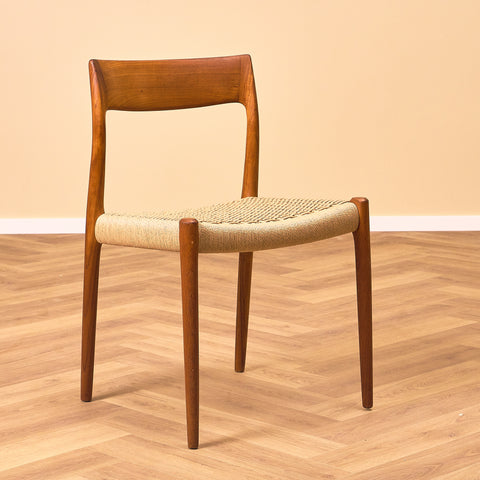 Danish dining chairs in solid teak by Niels Otto Møller, model 77