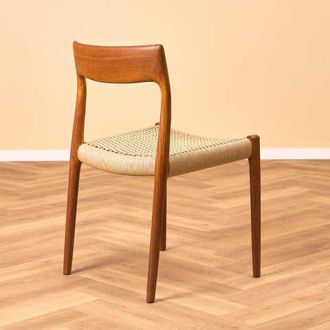 Danish dining chairs in solid teak by Niels Otto Møller, model 77