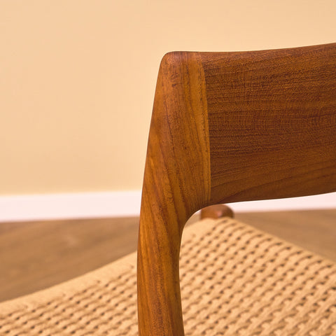 Danish dining chairs in solid teak by Niels Otto Møller, model 77