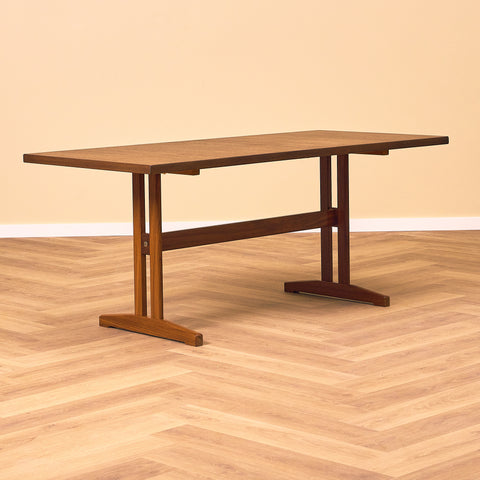 Swedish coffee table in walnut & teak by Skaraborgs Möbelindustri AB, Tibro