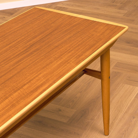 Swedish coffee table in teak and beech