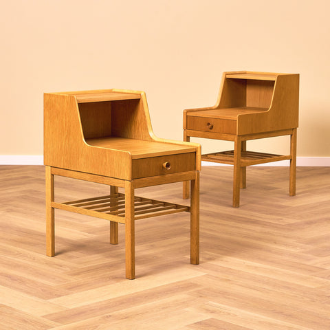 Swedish bedside tables in oak