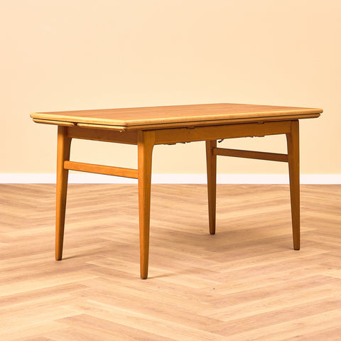 Swedish extendable coffee table in teak and beech