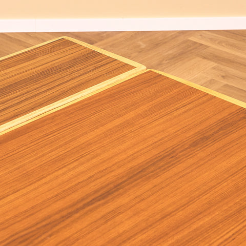 Swedish extendable coffee table in teak and beech