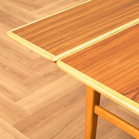 Swedish extendable coffee table in teak and beech