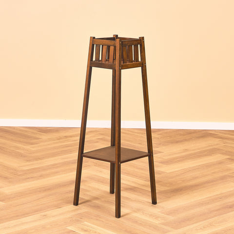Plant stand / Art nouveau pedestal in mahogany