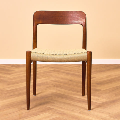 Danish dining chairs in solid teak by Niels Otto Møller for J.L. Møllers, model 75