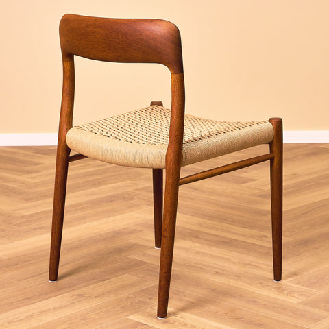 Danish dining chairs in solid teak by Niels Otto Møller for J.L. Møllers, model 75