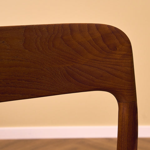 Danish dining chairs in solid teak by Niels Otto Møller for J.L. Møllers, model 75