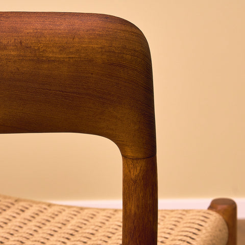 Danish dining chairs in solid teak by Niels Otto Møller for J.L. Møllers, model 75