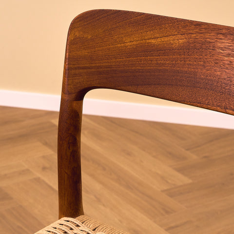 Danish dining chairs in solid teak by Niels Otto Møller for J.L. Møllers, model 75