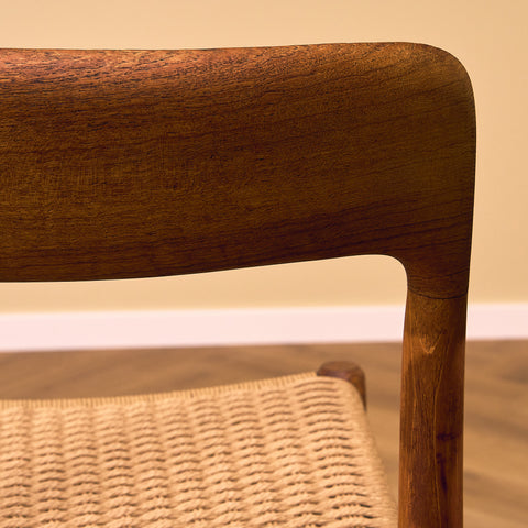 Danish dining chairs in solid teak by Niels Otto Møller for J.L. Møllers, model 75