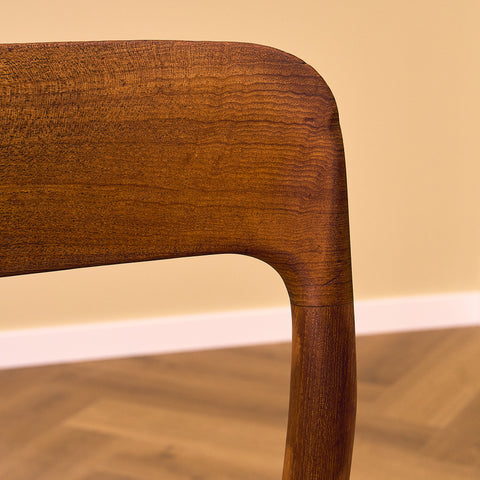 Danish dining chairs in solid teak by Niels Otto Møller for J.L. Møllers, model 75